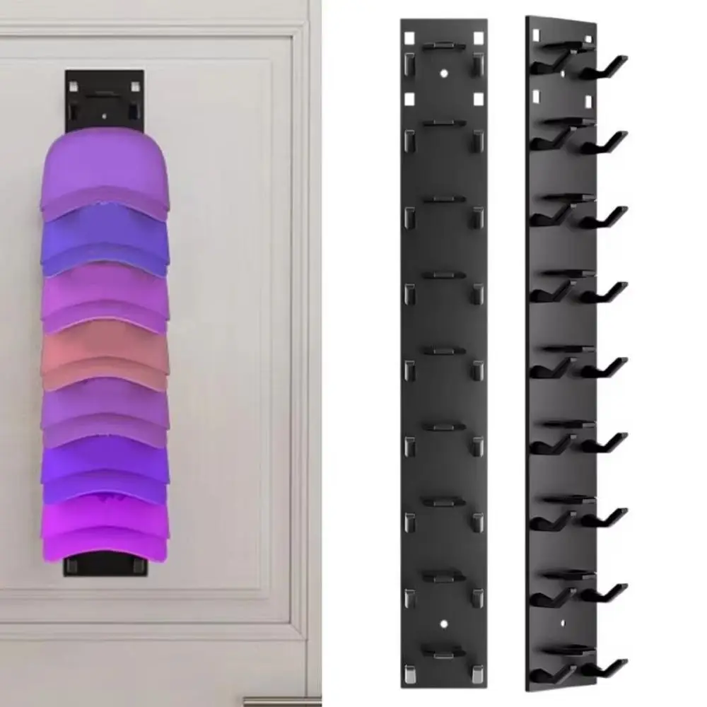 

9 Grids Wall Hat Rack Saving Space Sturdy Hat Display Holder Practical Wall Mounted Baseball Hat Storage Hooks Living Room