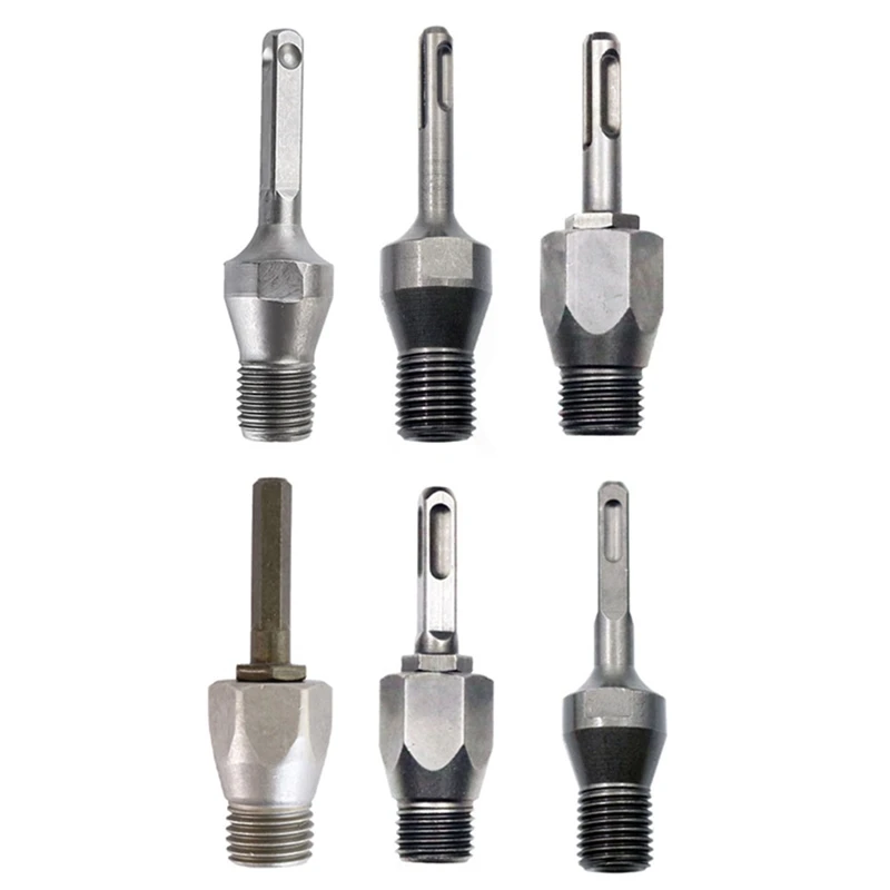 A23T SDS Plus Diamond Core Bit M22 Drill Adapter Round Handle Connecting Rod for Electric Drill Converter 6PCS