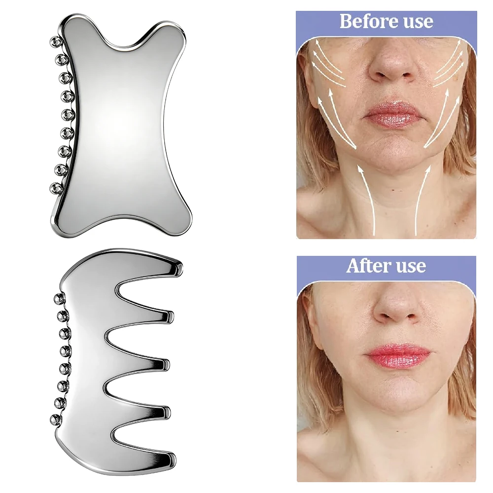 

1pcs Stainless Steel Gua Sha, Gua Sha Facial Tools for Face Sculpting, Metal Gua Sha Skin Care, Massage Gift for Women