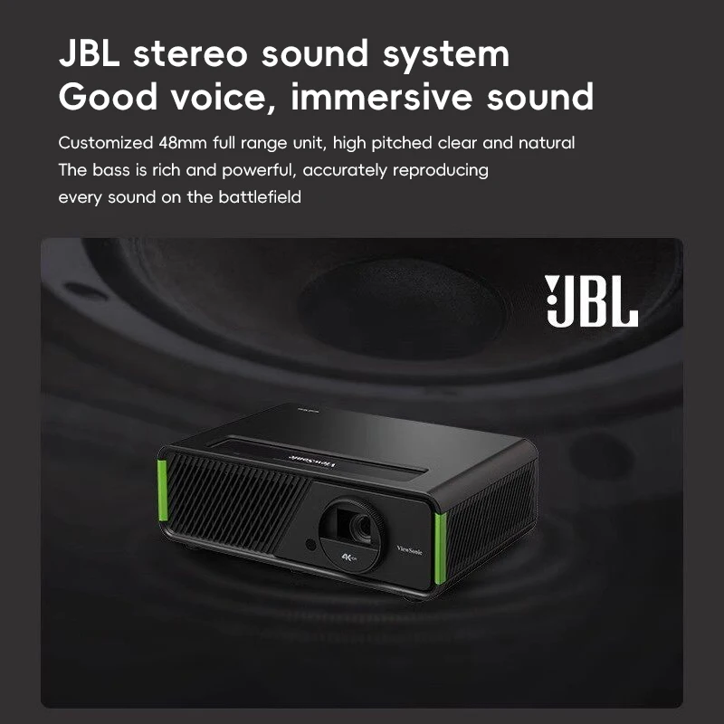 ViewSonic TK9 4K UHD DLP Projector RGBG LED Light Source 2900 ANSI Lumen 1.62x Zoom JBL Dual Speakers Cinema Projection Device