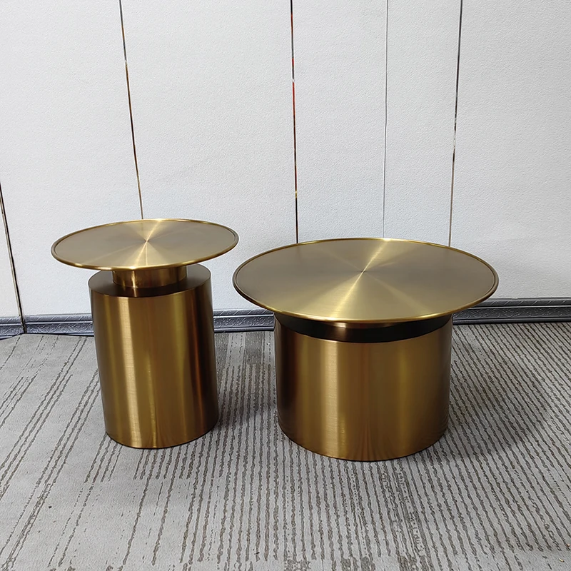 Luxury Stainless Steel Electroplated Brushed Water Design,Coffee Table,Home Living Room,Central Round Table Furniture Customized