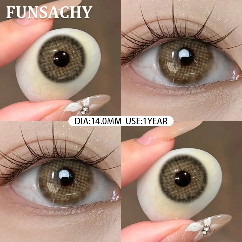 FUNSACHY 1 par de lentes de contacto de color Avela para ojos, lentes marrones de alta calidad, lentes de contacto verdes, lentes de contacto cosméticas de moda