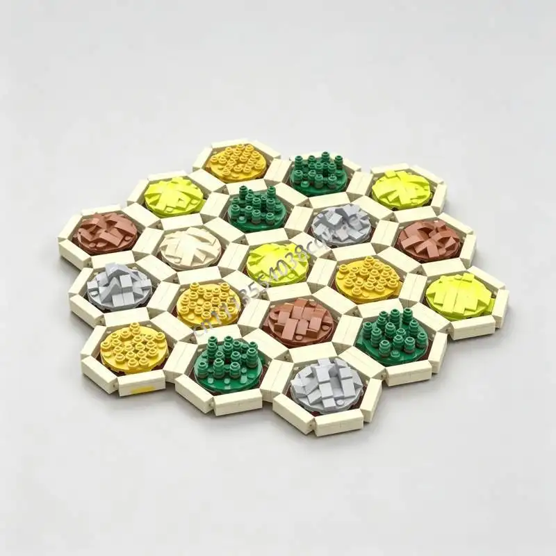 1578PCS The Settlers Of Catan Board Game Building Blocks MOC Custom DIY Creative Assembly Puzzle Educational Toy Gift Collection