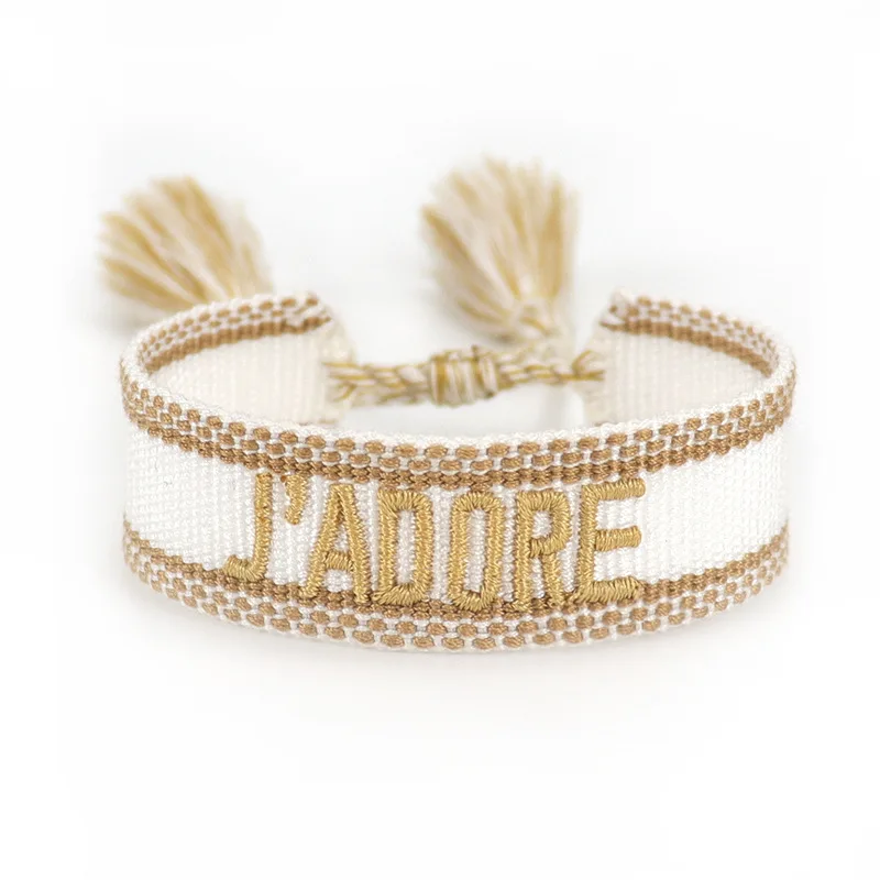 JADORE Bohemian Fashion Personalized Embroidery Wrist Knitted Bracelet