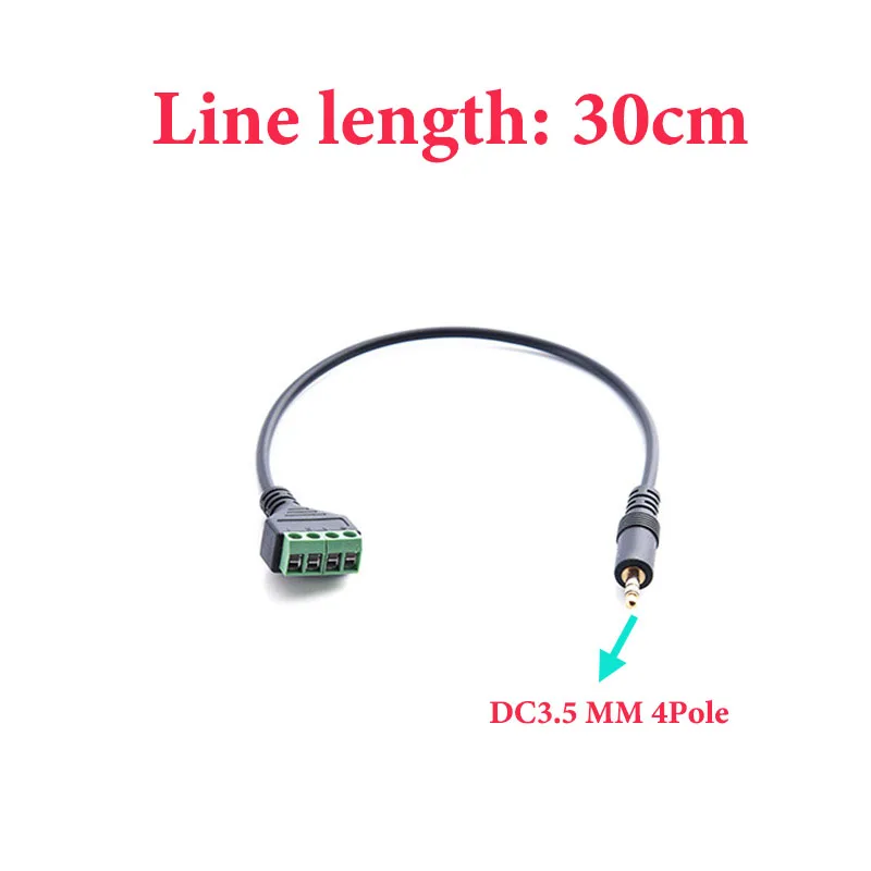 3.5mm TRRS Male to 4-Core Stereo AV 4 Screw Terminal Balun Connector Cable Speaker Cable Adapter view 6