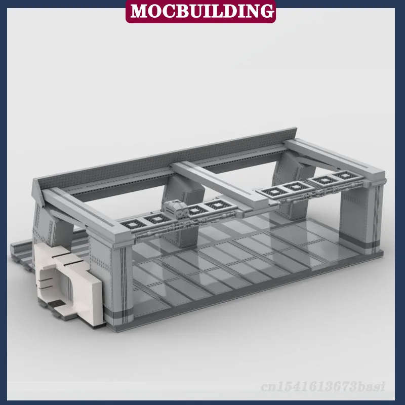 Space Series Hangar Modell Montage Bausteine MOC Außenkorridor System Sammlung Spielzeug Geschenk