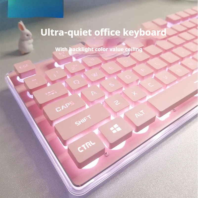 X7 Silent Keyboard Mouse Set Wireless Mechanical Feel Chocolate Keycap Desktop Laptop Computer All-In-One Universal Accessories