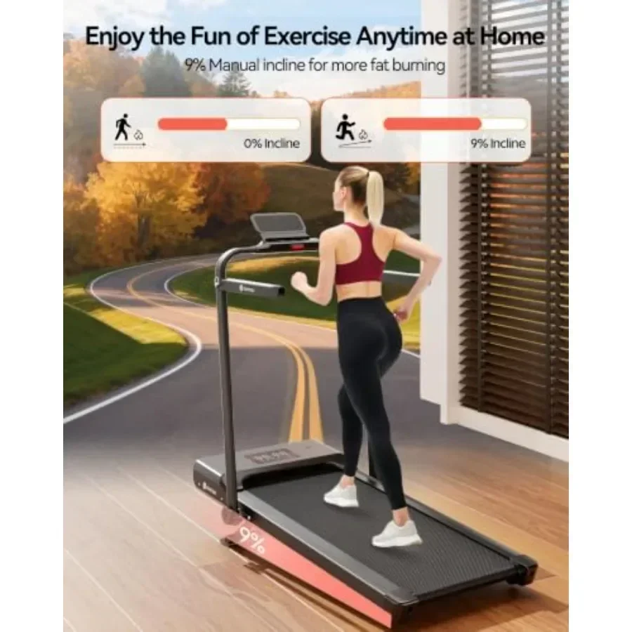 Walking Pad Treadmill with Incline Handle Bar, 4-in-1 Foldable Under Desk Treadmill for Home or Office Use, Gray, 300 lbs Capac