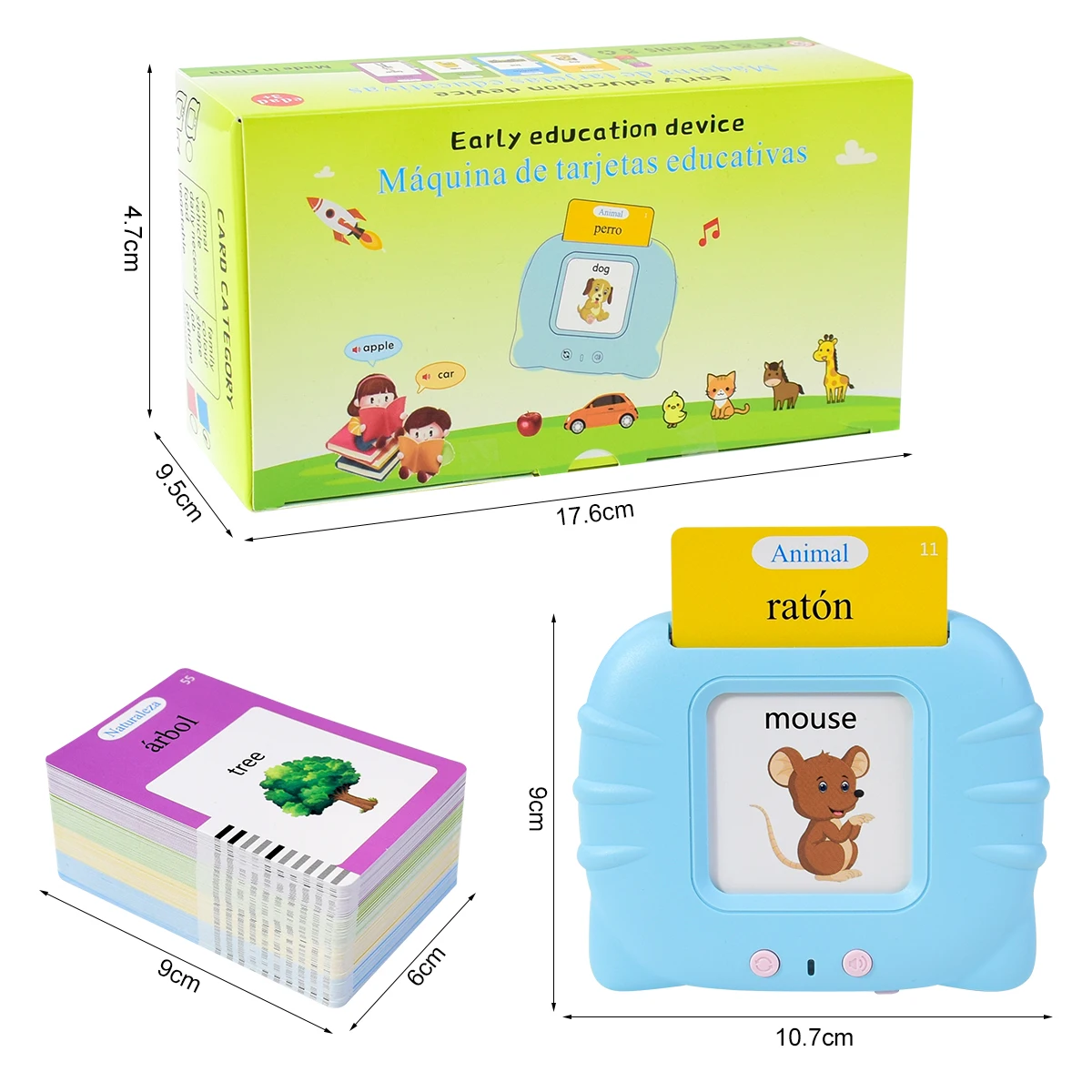 Cartes cognitives électroniques espagnoles pour enfants, cartes Flash parlantes, livres Audio, éducation précoce, apprentissage des mots, jouets d'étude, jeu