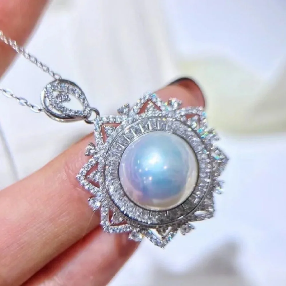 

18'' Pearl Classic Pendant AAAA 10-11mm Akoya Round Yellow Silver White 925S