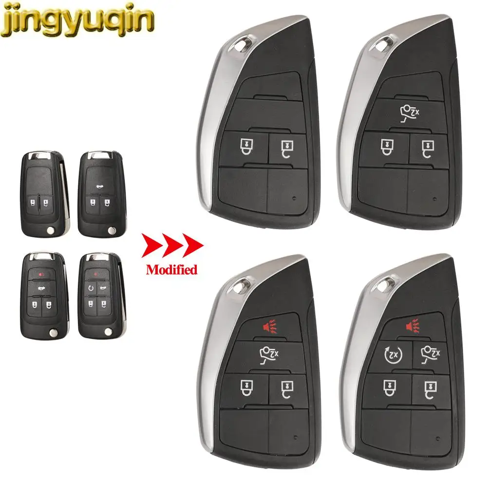 

Jingyuqin 2/3/4/5 Buttons Adapted Flip Remote Car Key Fob Shell For Chevrolet Aveo Cruze Epica Camaro Lova Impala Sail Spark