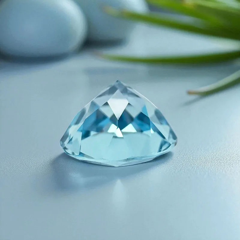 Laborgezüchteter Saphir, runder Schliff, Aquamarin-Farbe, Edelstein für Schmuckherstellung, DIY, wählbares Zertifikat, bestandenem Diamanttester – Detail 5