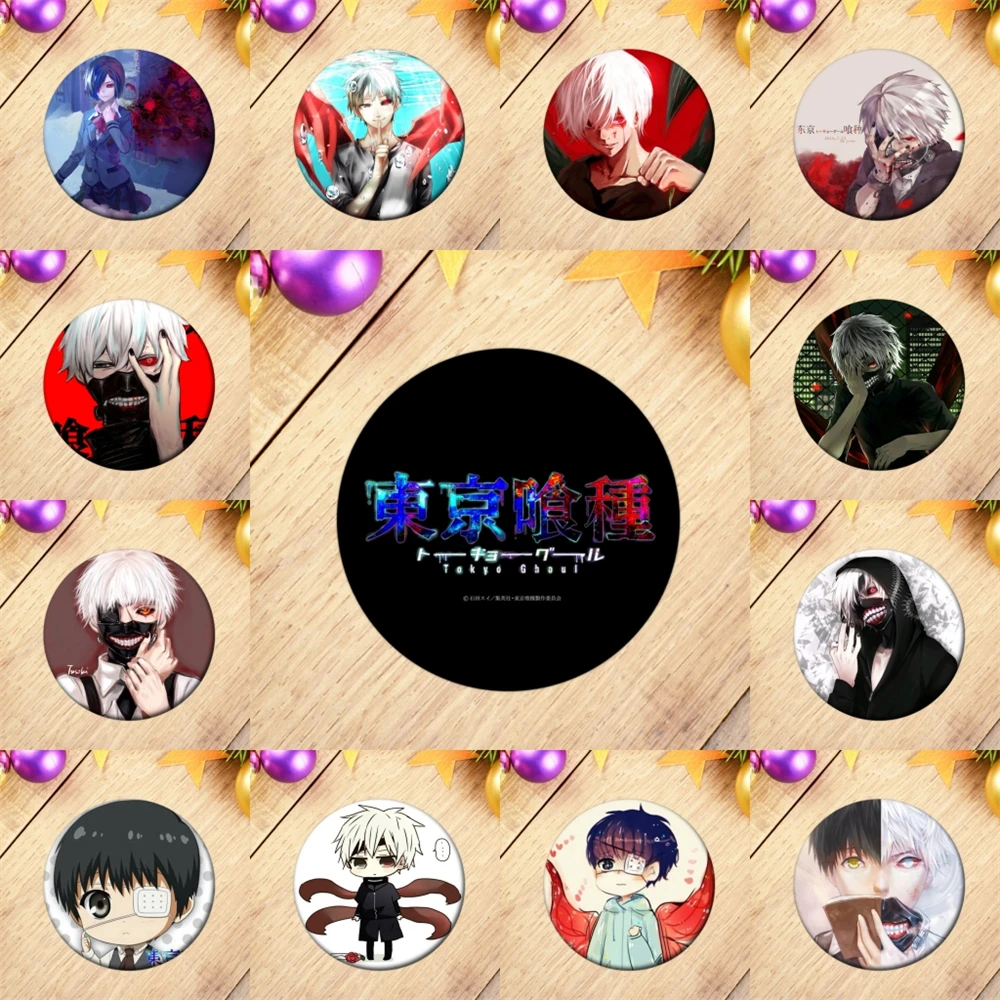 

58 мм аниме Токийский гуль JUZO SUZUYA REI Naki Kaneki Ken Touka Kirishima косплей костюм значок булавка SPTE жесть брошь ﻿ Опора
