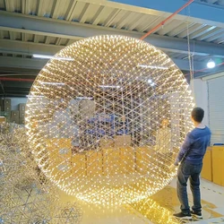 Modern Brief Loft Spark Ball LED Pendant Lighting Fixture Firework Stainless Steel  Remote Control Dimming 110-240V Accessories