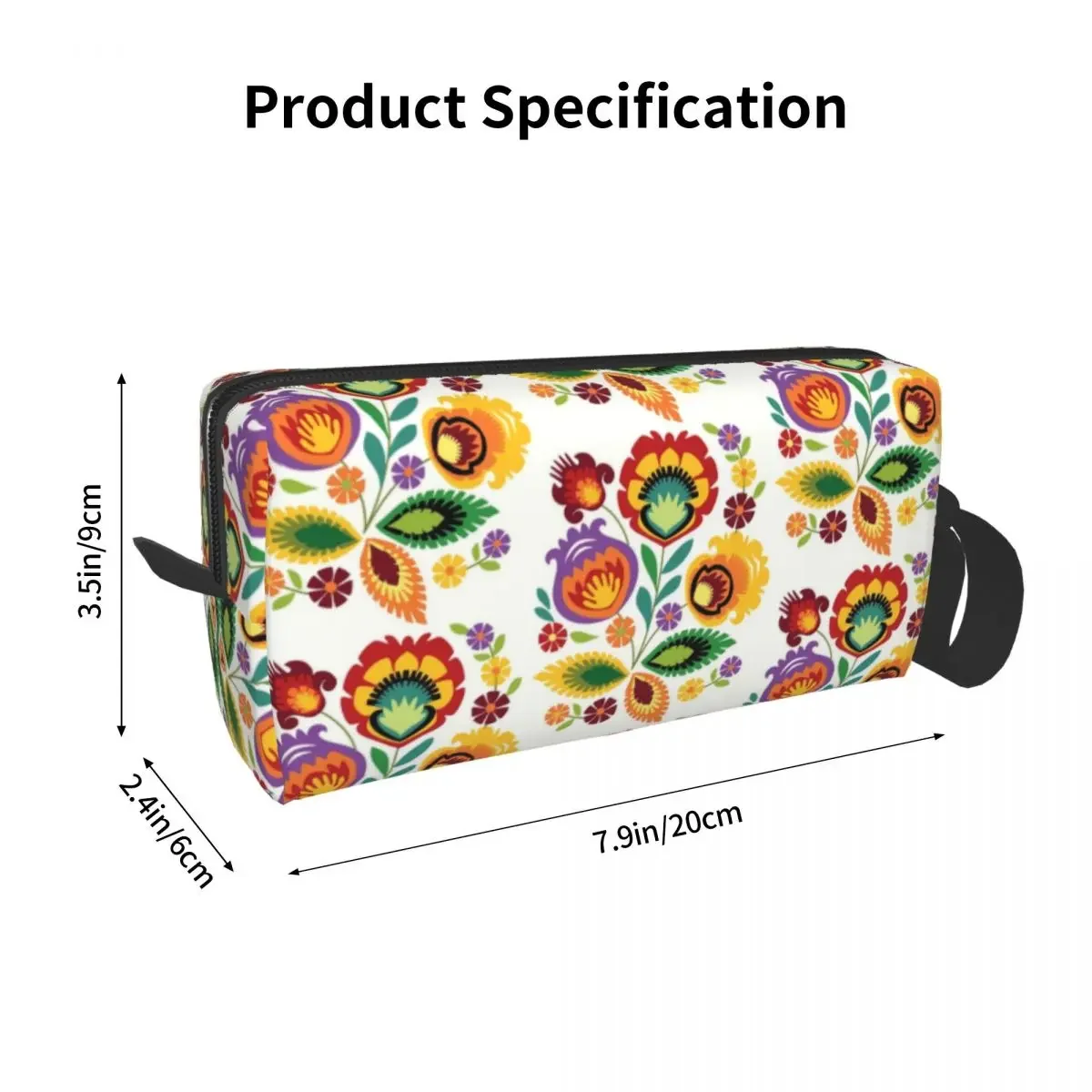 Polish Folk Flowers Travel Cosmetic Bag Poland Floral Art Makeup Toiletry Organizer Ladies Beauty Storage Bags Dopp Kit Case Box image 6