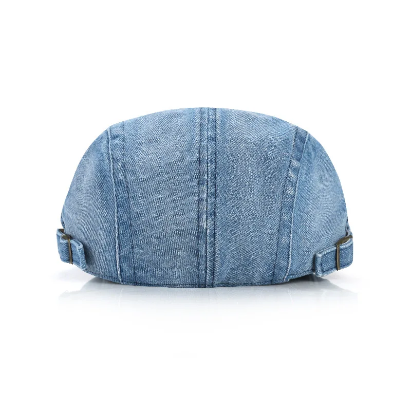 Classis Denim Cotton Berets For Women And Men Cabbie Flat  Hats Autumn Flat Peaked Cap Solid Color Newsboy Painter Beret Hat