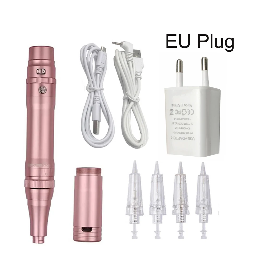 Zwart/Rose Goud Draadloze Pmu Dermographis Permanente Make-Up Lip Wenkbrauwen Tattoo Machine