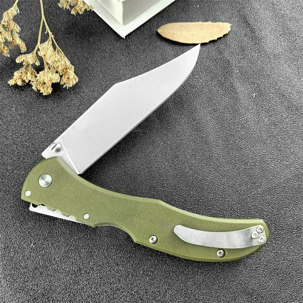 Newest Cold Range Boss Pocket Folding Knife 440c Blade Green Nylon Fiber Handle Outdoor Utility Survival Tool Tactical Gear