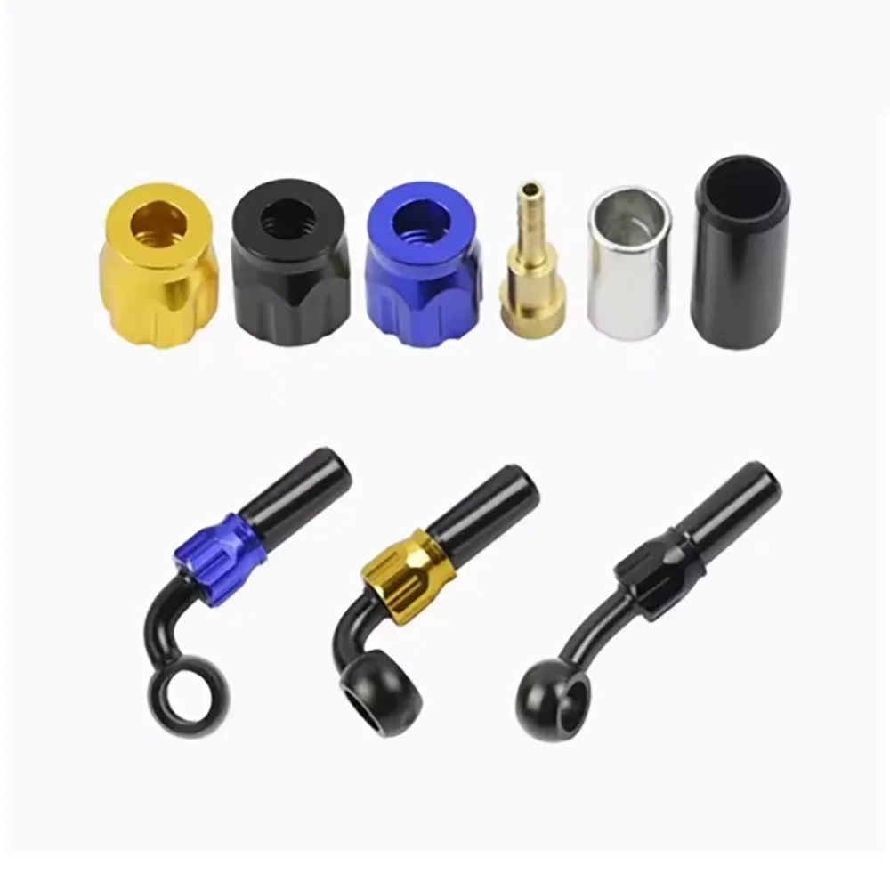 M10  0° 28° 45° 90° ﻿Black Gold Brake Oil Pipe Seal  Modification Conversion Angle Aluminum Alloy Electric Vehicle Accessories