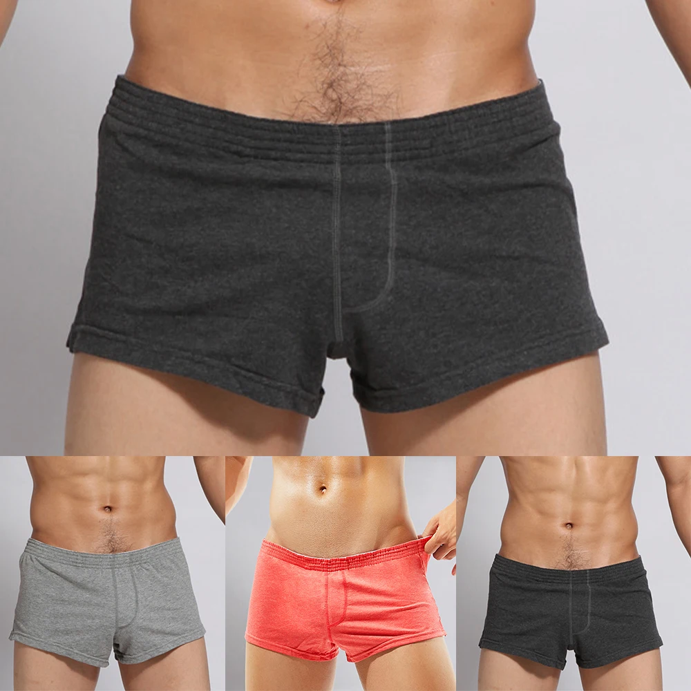 Shorts de pijama de algodão confortável masculino, calcinha casual, roupas íntimas esportivas, presentes para homens