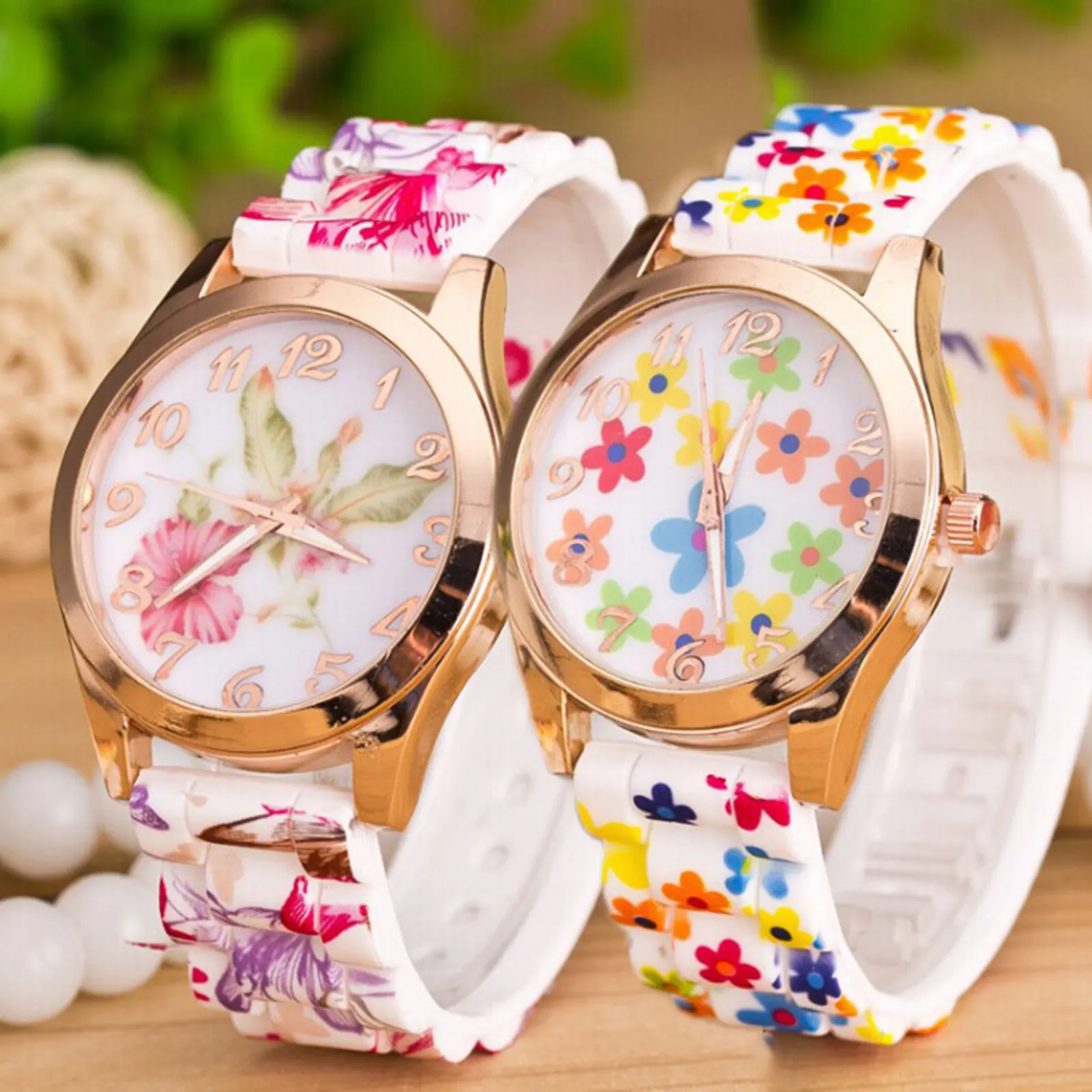 Women's Fashionable-Quartz Watch Printed Elegant Floral Dial Wristwatch Casual Watch Accurate-Quartz Movement Stylish Present
