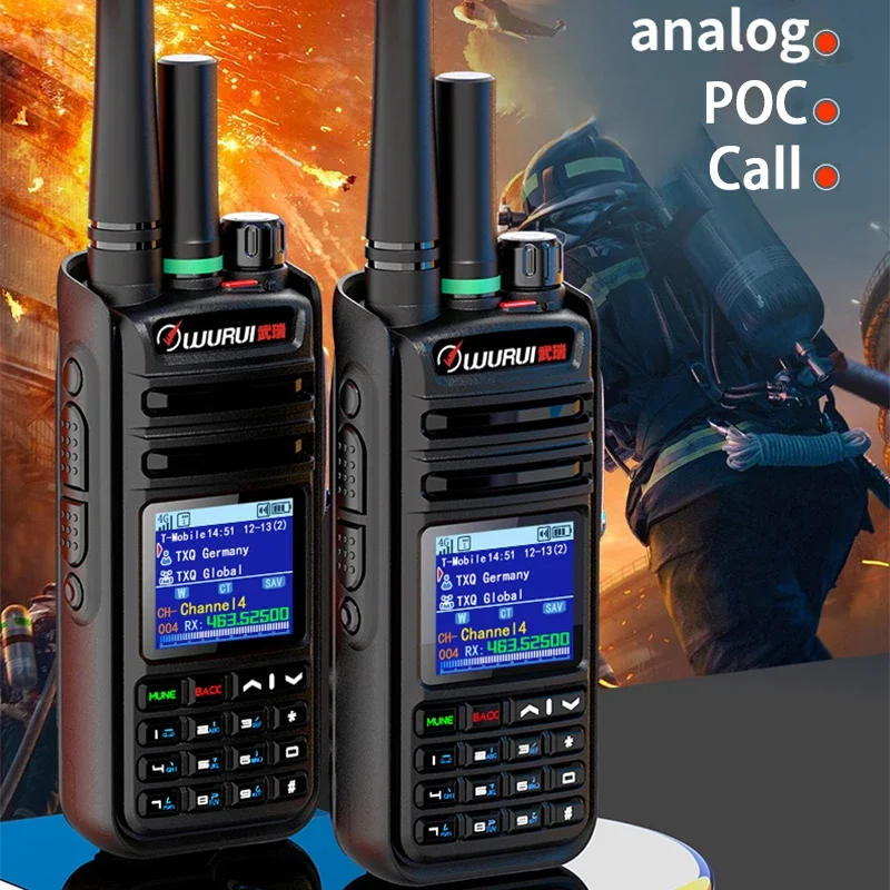 Wurui 918 Global-PTT Walkie Talkie POC Radio Phone 4G Long Distance Range Two-way Radios Ham Station Telephone Mobile Portable