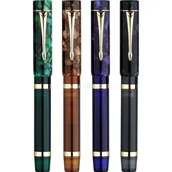 MAJOHN M700 Resin Fountain Pen No. 6 BOCK Nib Fine Size 0.5mm with Converter Germany Imported Golden Clip Beautiful Writing Pen