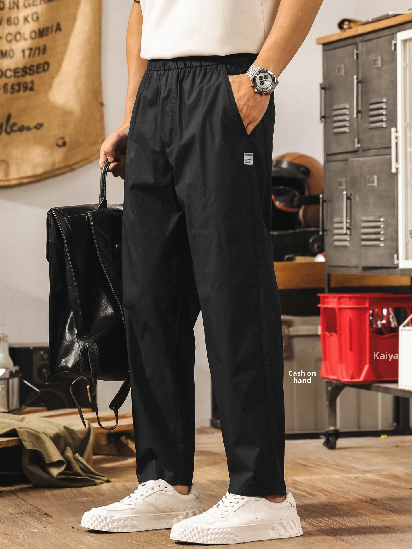 

American Sle Retro Summer Ice Silk Pants Men's Thin Straight Leg Casual Loose Fit Breathable Comfortable Straight Tube Trou...