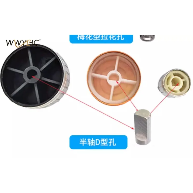 Suitable for Aluminum Alloy Knob Volume Adjustment Knob Flower/D Axis Radio Potentiometer Knob Cap 6mm