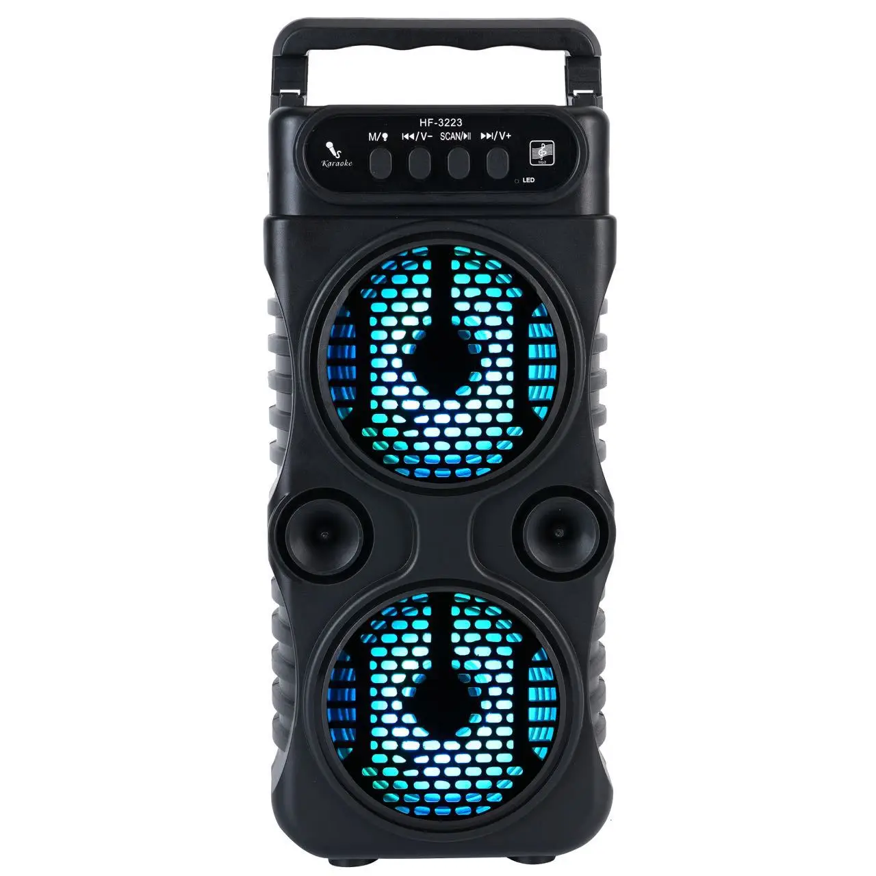 Outdoor Portable Wireless Speaker Dual 3 Inches Music Stereo Subwoofer Bass USB Power Supply For Dancing Party Family Karaoke