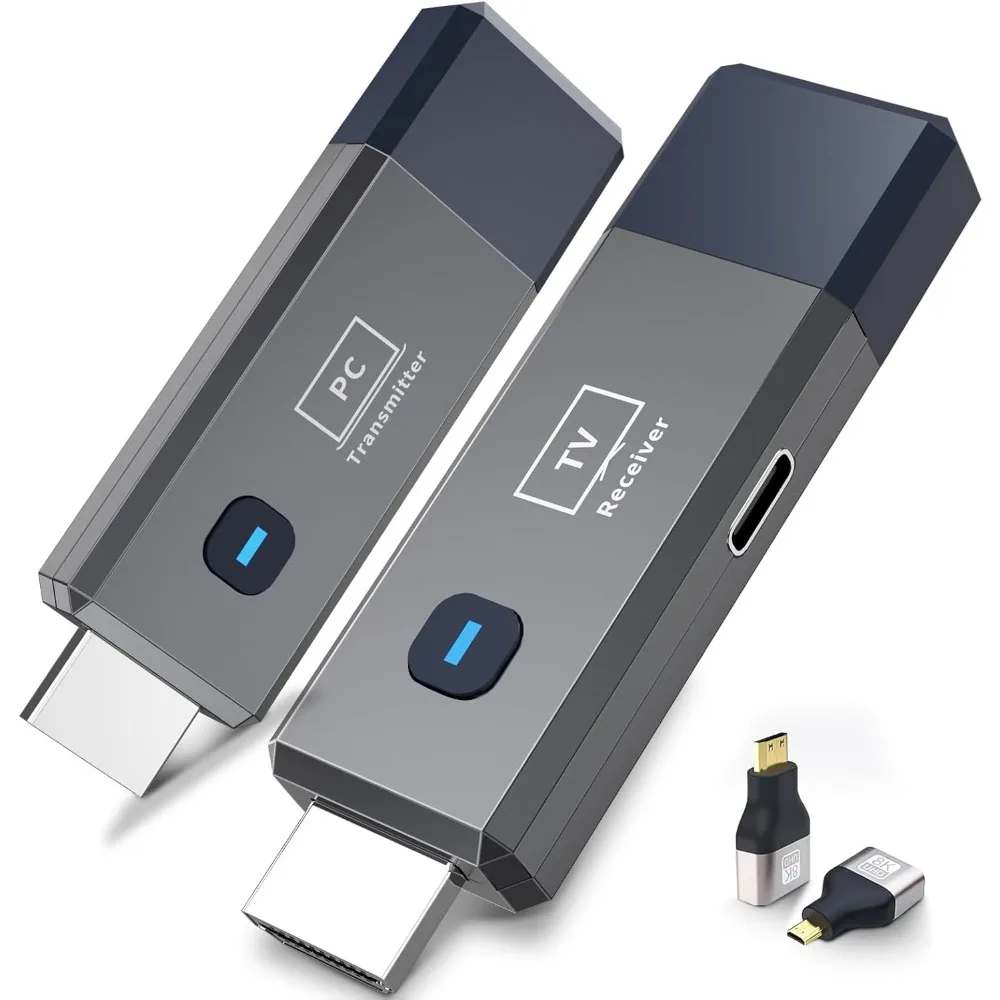 

Wireless HDMI Transmitter and Receiver 328ft 100m Extender 4K Input 1080P Output Low Latency Dual Band 2.4G 5.8G for PC