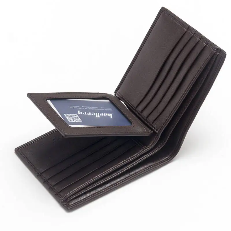 Men's Wallet Casual Short Baellerry Korean Version Horizontal Ultra-thin Soft Leather Wallet Driver's License Holder Cash