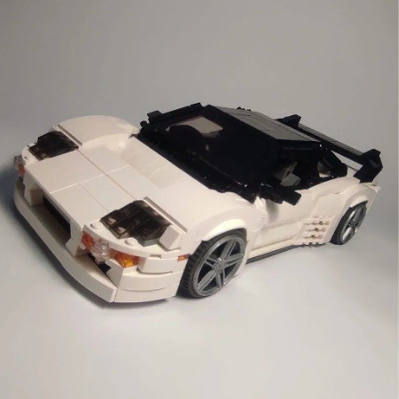 MOC- 158120   Nieuwe witte Supercar Racing bouwsteenmodel 1102-onderdelen jubileumjongen kinderen verjaardag bouwstenen speelgoedcadeau