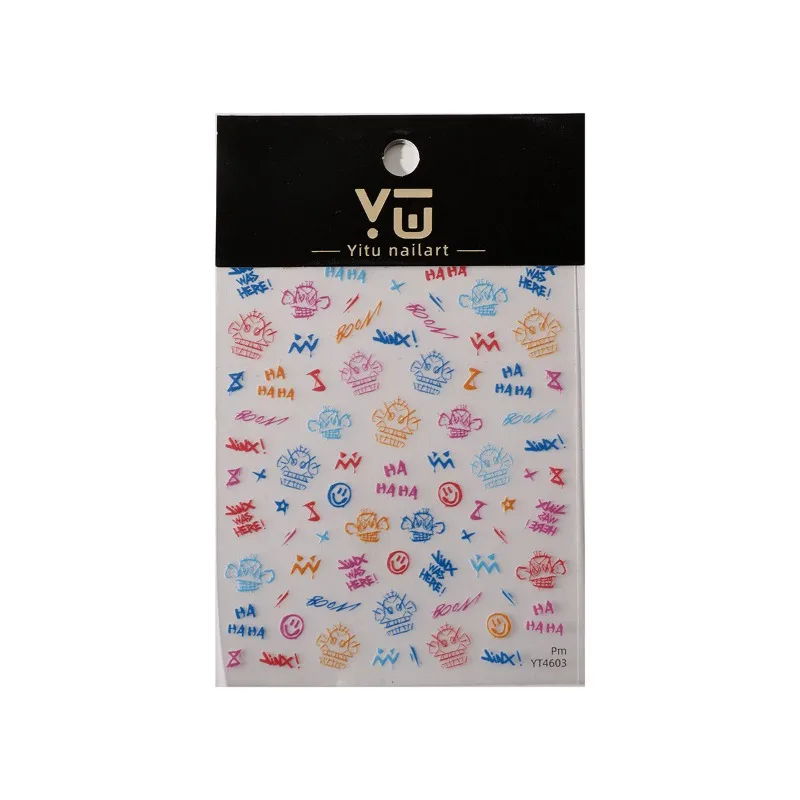 Arcane Jinx Nail Stickers Anime Women Nail Art Decoration Cartoon Cosplay Props Self-Adhesive Nail Decorations Accessories Gifts