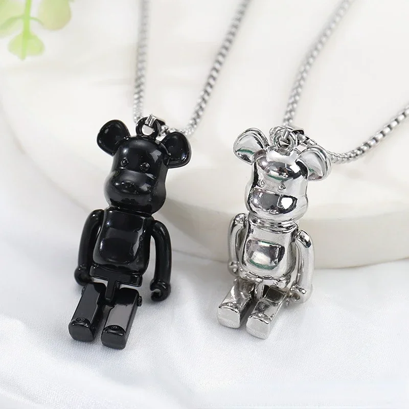 Internet celebrity personality hip hop couple violent bear pendant street punk rock sweater chain accessory men trendy