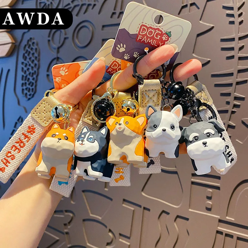 

Cute Cartoon Erha Dog Car Key Chain Doll Resin Funny Keychains For car Backpack Pendant Keyrings Cars Keys Accessories