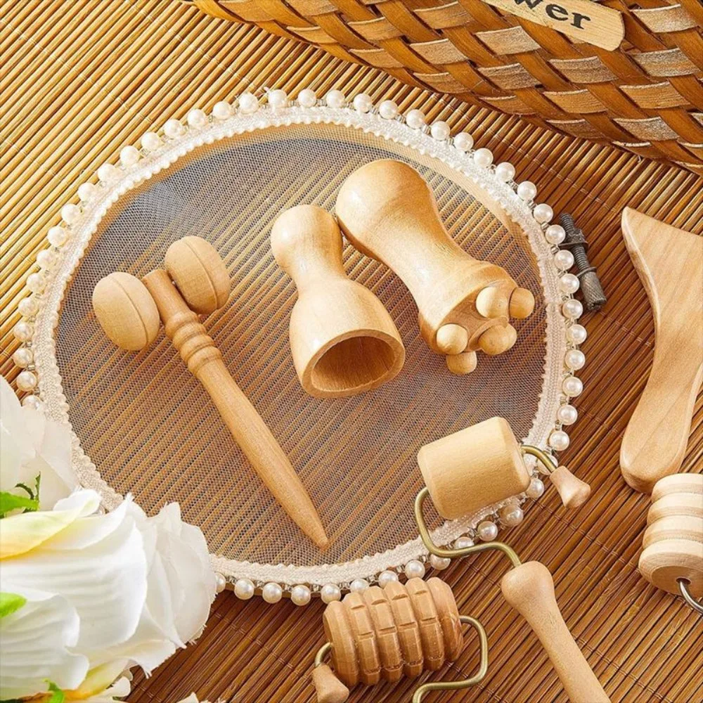 Wood Massage Vacuum Cup Shaping Sculpting Sturdy Hand-held Scraping Exercise Stick Meridian Dredging Facial Arm Leg Massage Tool