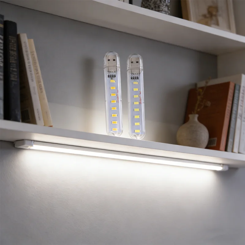 

Портативная гибкая USB-лампа, 8 светодиодов, мини-лампа с зажимом для ноутбука, ночного чтения, 5 В, банка с питанием, регулируемая окружающая лампа для настроения