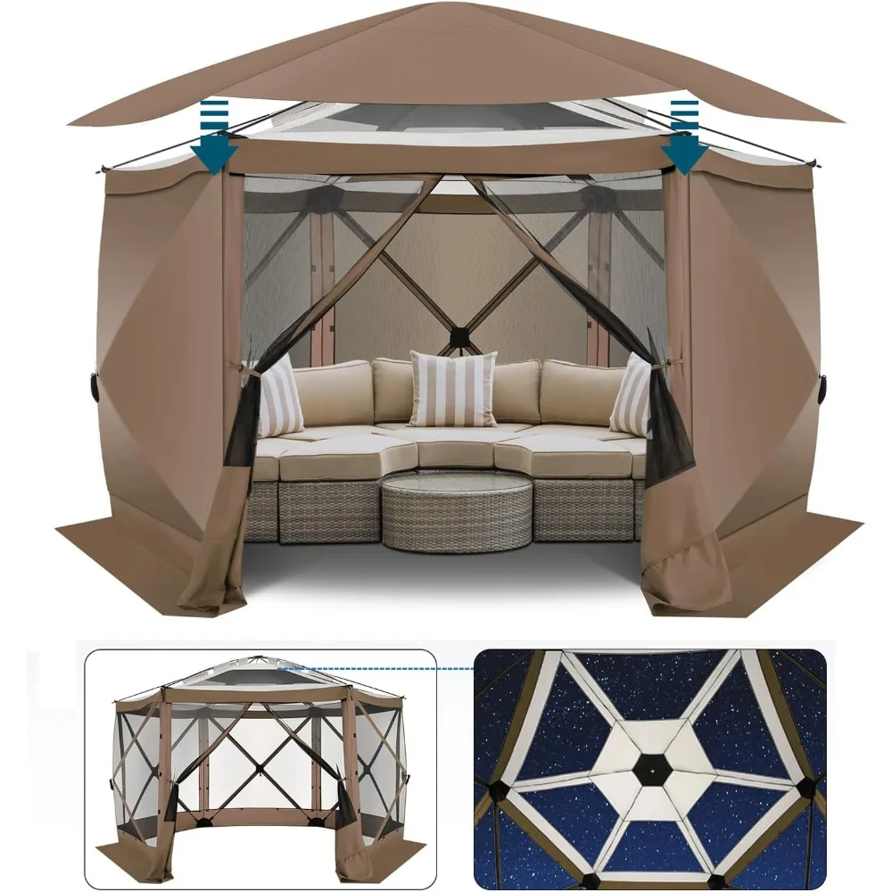 

Gazebo with Removable Roof with Carry Bag and Ground Stakes, Pop Up Gazebo