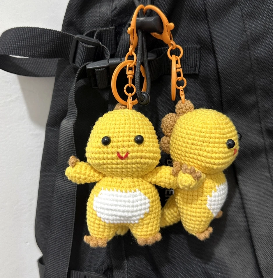 

diy crocheted milky dragon keychain handmade wool knitting material bag doll pendant zodiac dragon gift