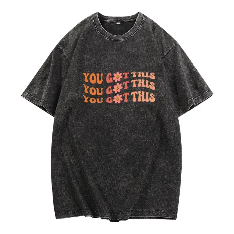 

“Groovy Encouragement: Distressed Wash Empower Tee”