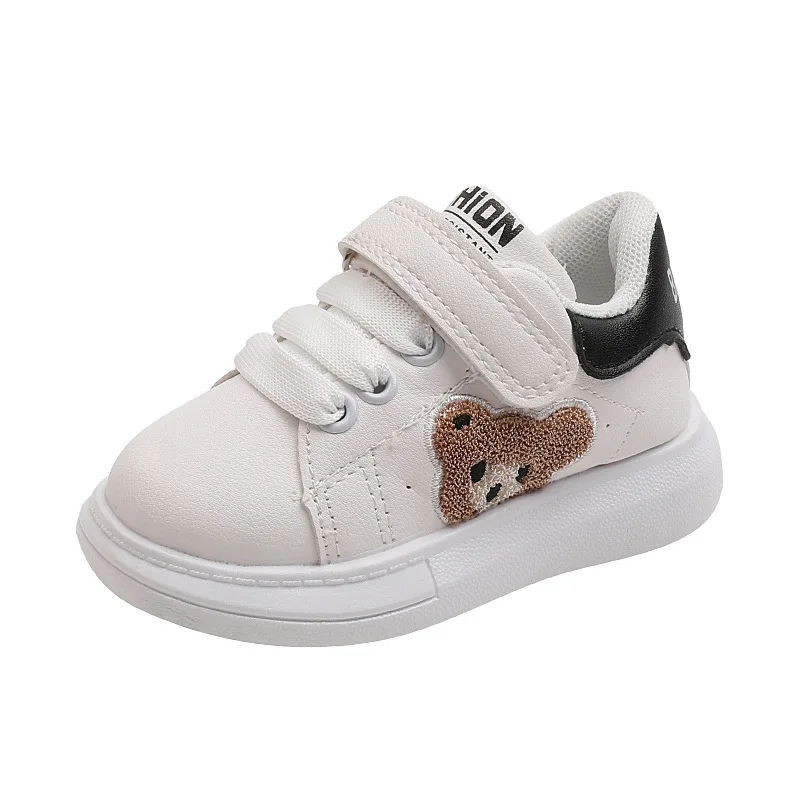 Children Sports Board Shoes for Girls Cute Bear Sneakers Kids Soft Bottom Breathable Casual Shoes Toddler Boys Flat Skate Shoes