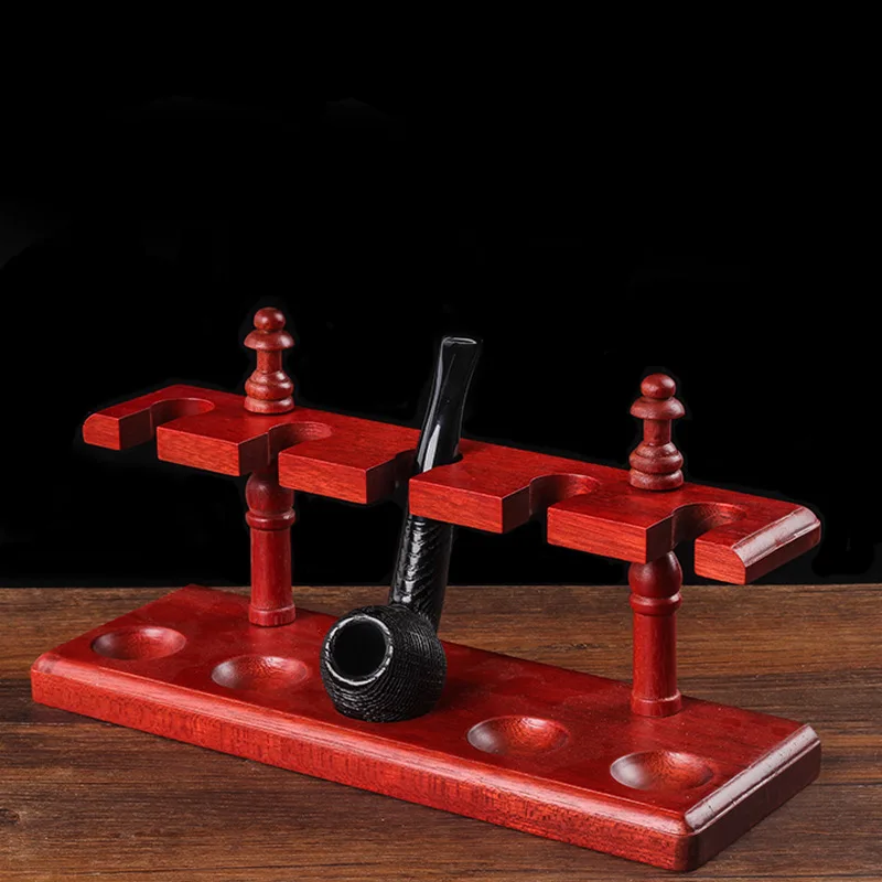 5 Position Sandalwood Pipe Display Stands Solid Wood Tobacco Smoking Pipe Stand Rack Holder Smoking Accessories