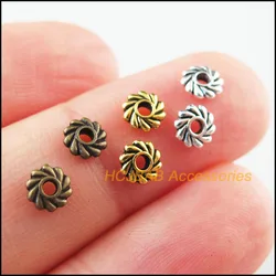 Fashion 200Pcs Retro Tibetan Silver Antiqued Gold Bronze Tone Daisy Flower Spacer Beads Charms 5mm