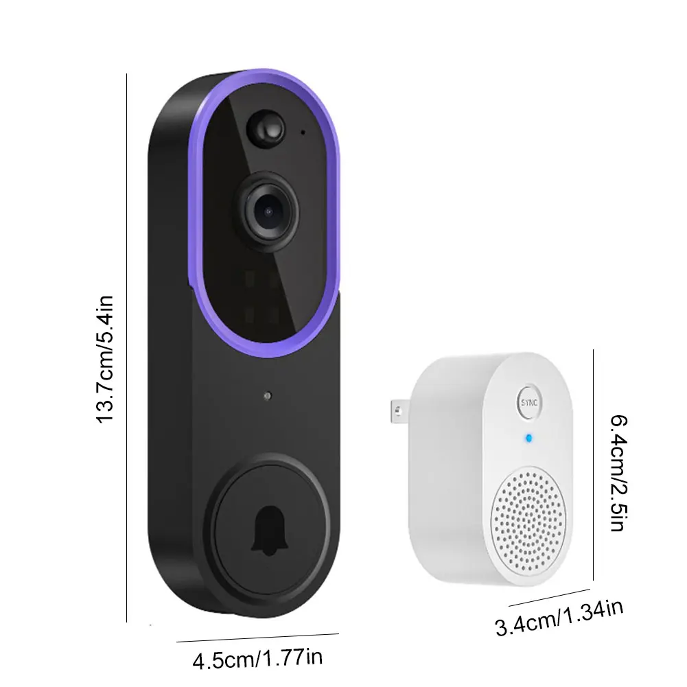 1080P Wireless Video Doorbell กล้อง WiFi สมาร์ทประตู Bell ไร้สายกลางแจ้ง Intercom ไร้สายกันน้ําสําหรับ Home Office