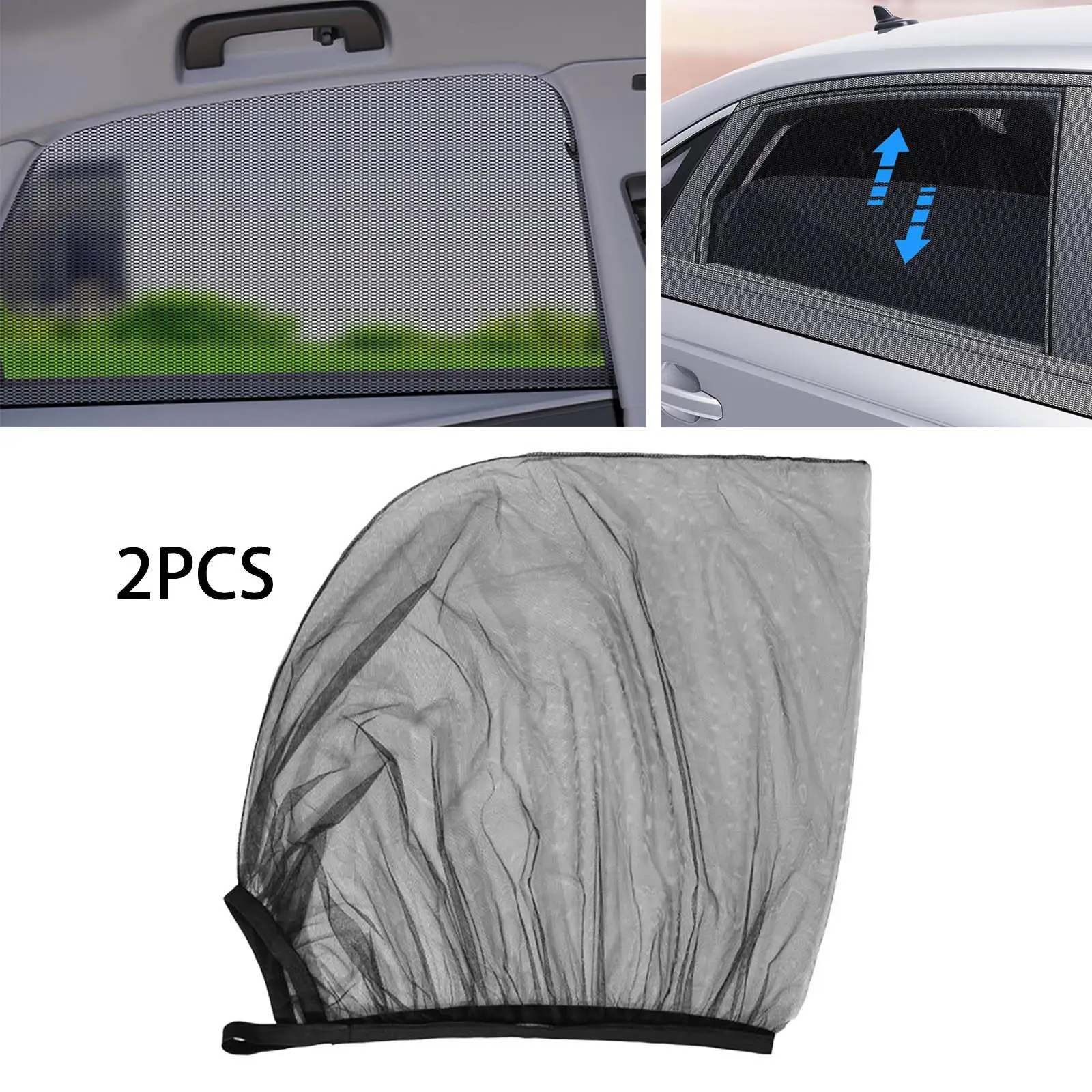 2 Pieces Car Side Window Curtain Sun Blocker Sun Shade Mesh Cover for Kids