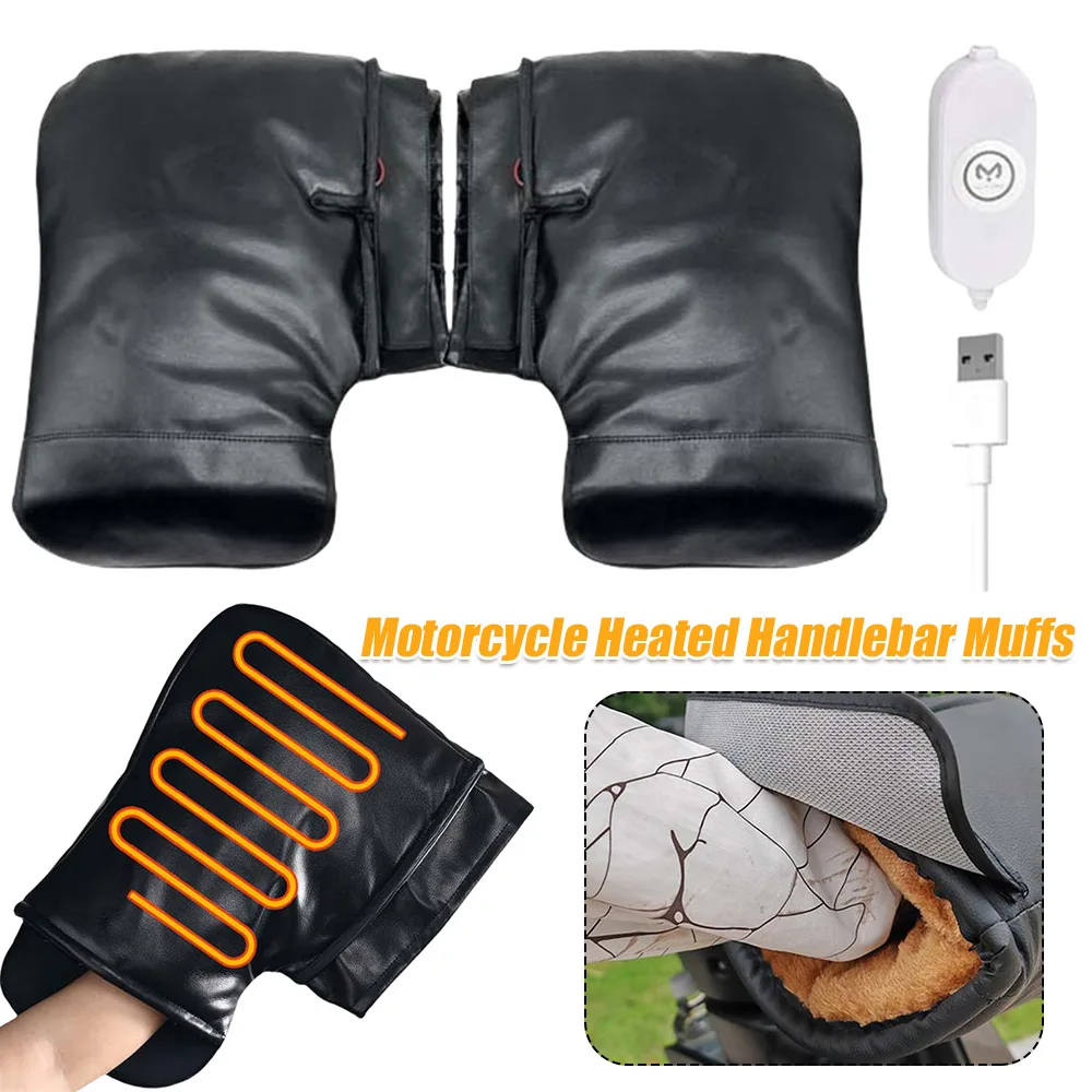 

3 Levels Motorbike Heated Handle Grip Gloves Motorcycle Electric Scooter Thick Warm Rainproof Motorcycle Gloves Winter Glove