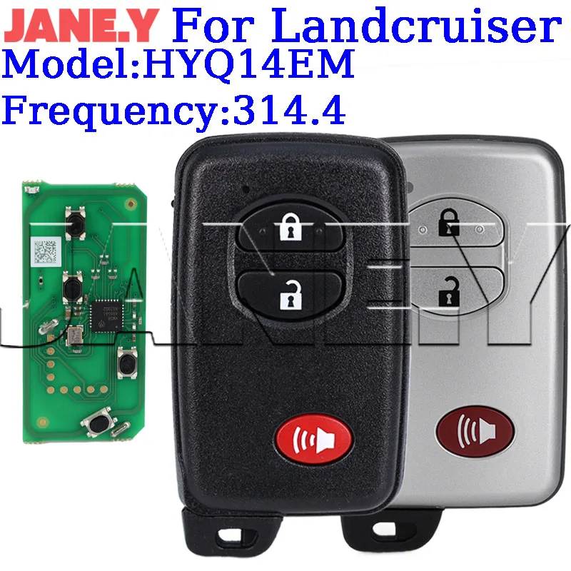 

For Toyota Rav4 Land Cruiser HYQ14AEM Aftermarket Smart Remote Key 3 Buttons HYQ14AAB-660 4D-67 314MHz 89904-0R060 6601 3370