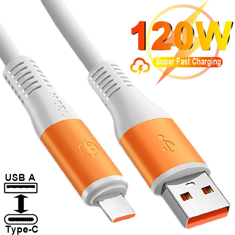 120W 10A High-speed USB To Type-C Quick Charging Cable Fast Charger Data Transfer Wire for Samsung Mi Google Type-C Cord Line