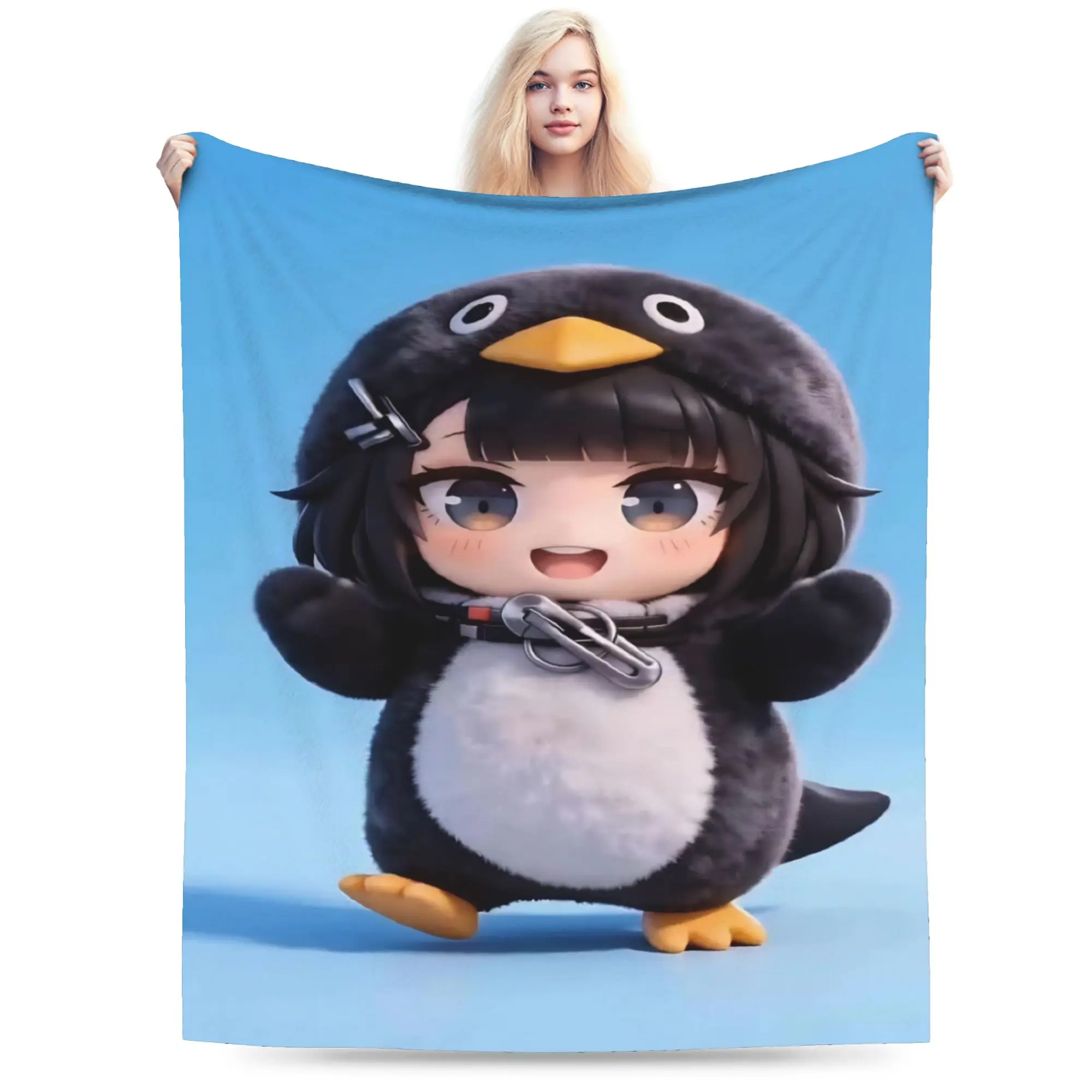 Gugu Gaga Penguin Blankets Ultra-Soft Coral Fleece Plush Comfort Present  Throw Blanket Bedspread